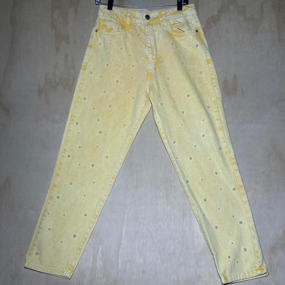 Raw Provocateur Yellow Patterned Denim with Silver Button NWT - Picture 1 of 13